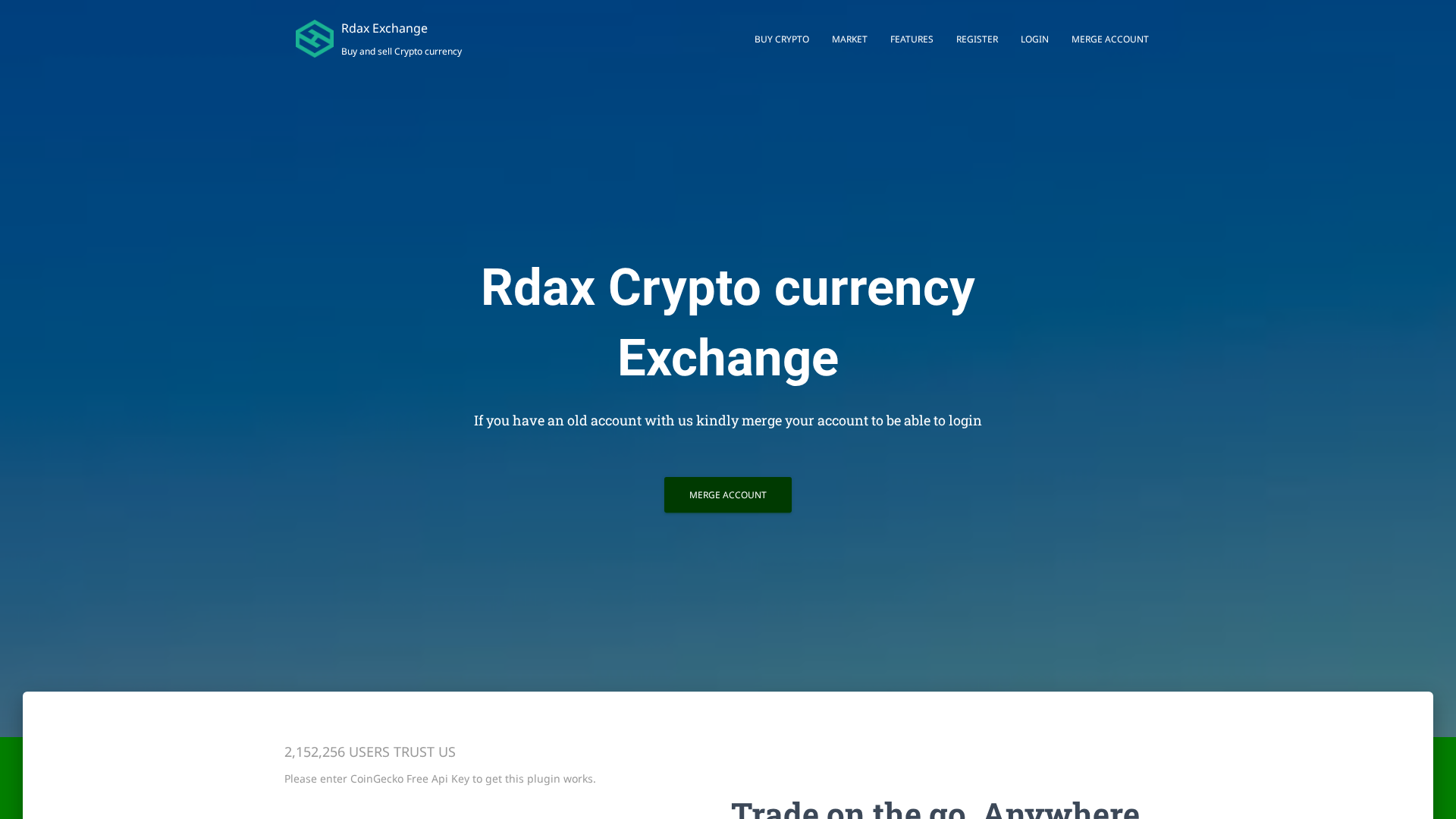 Screenshot of rdax.exchange
