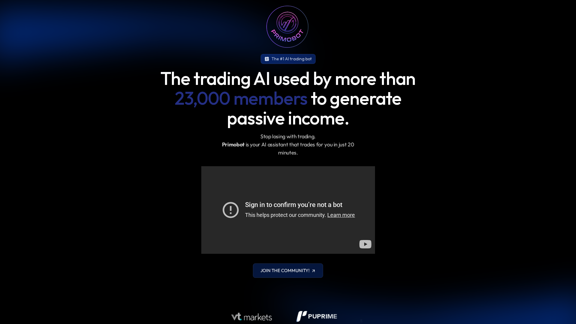 Screenshot of primobotfx.com