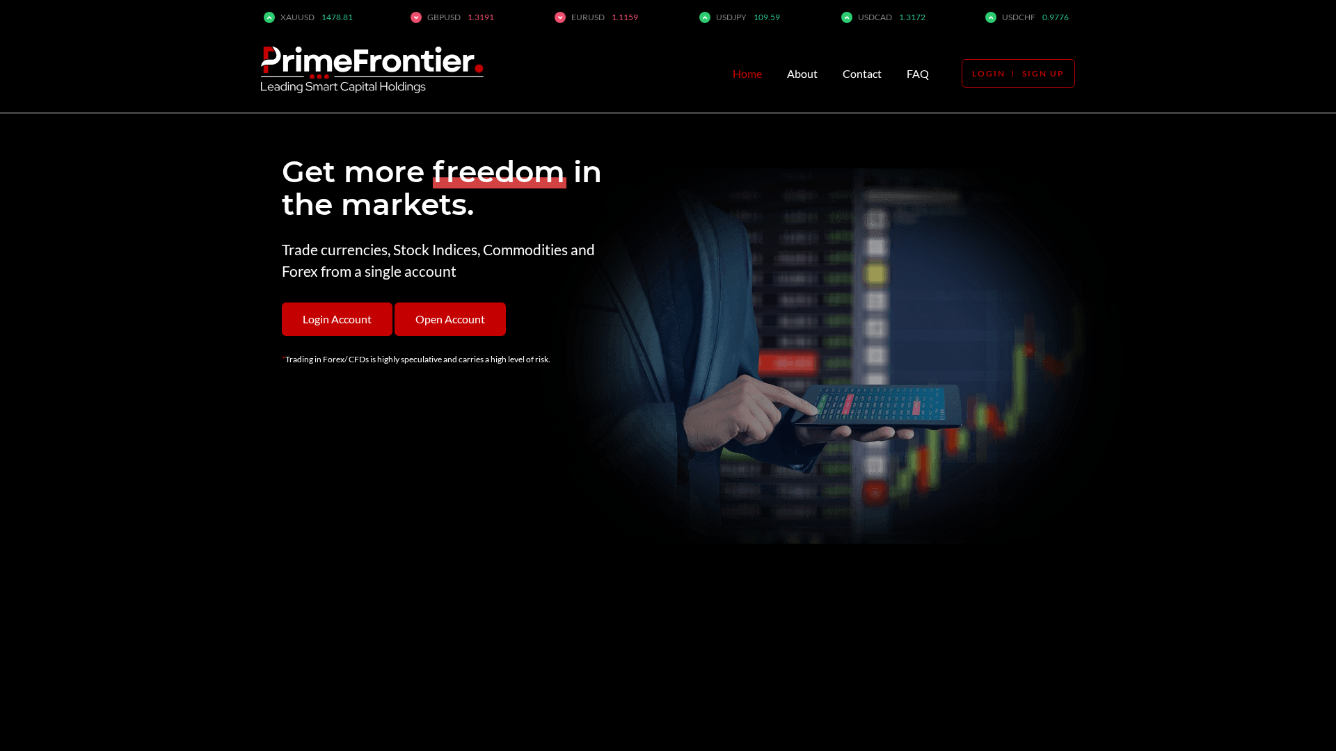 Screenshot of primefrontiercapitals.live