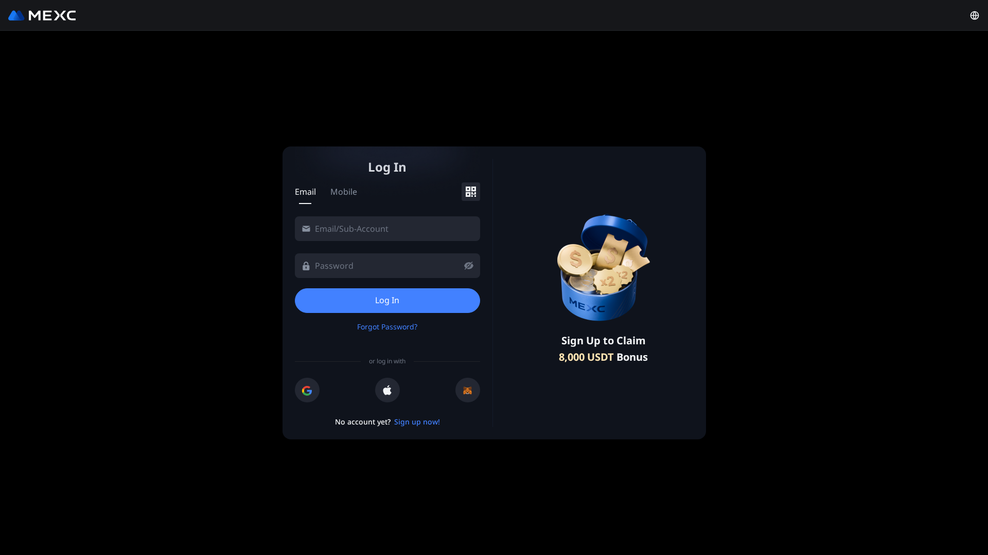 Screenshot of www-mexc.com