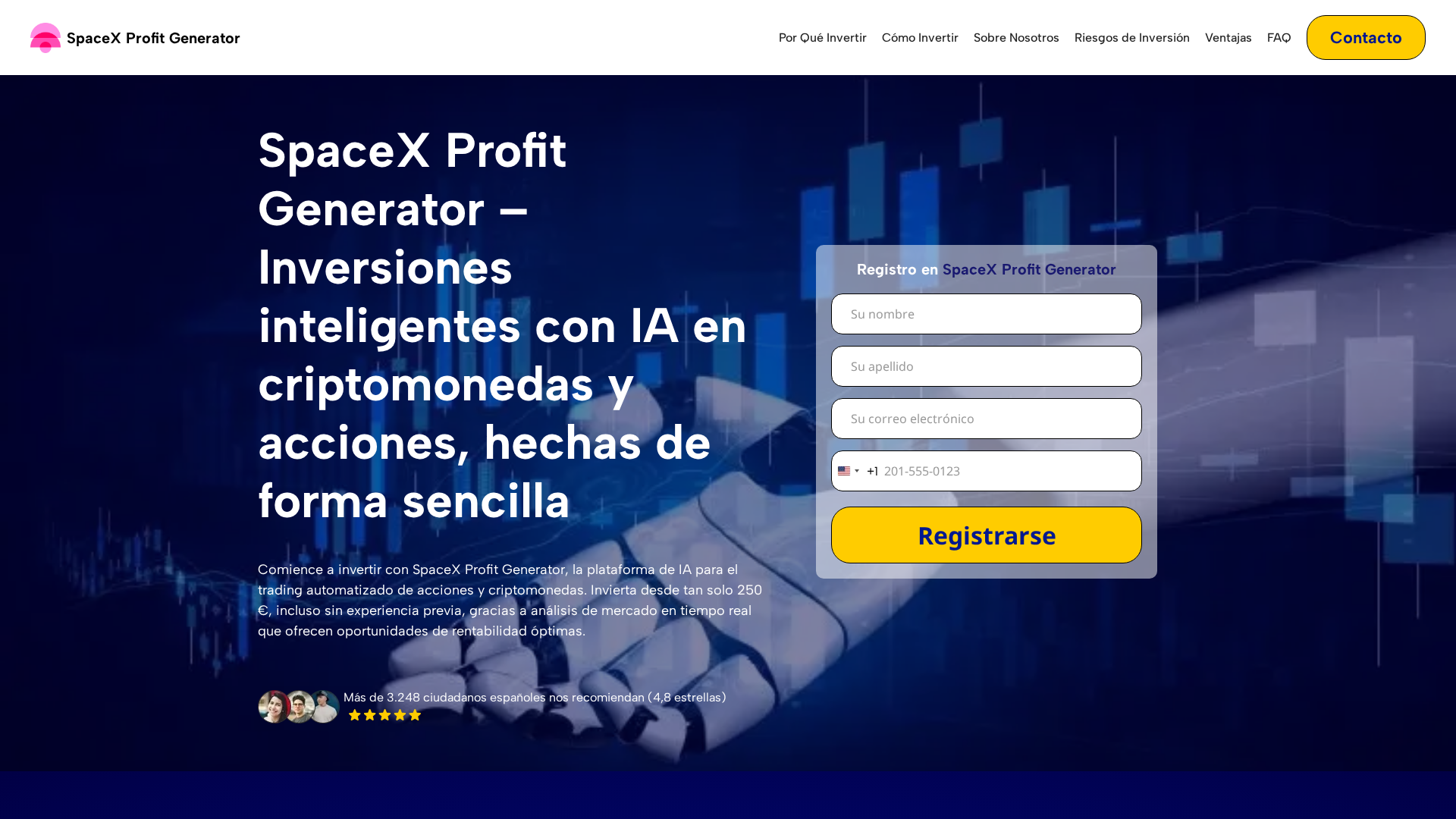 Screenshot of spacexprofitgenerator.com