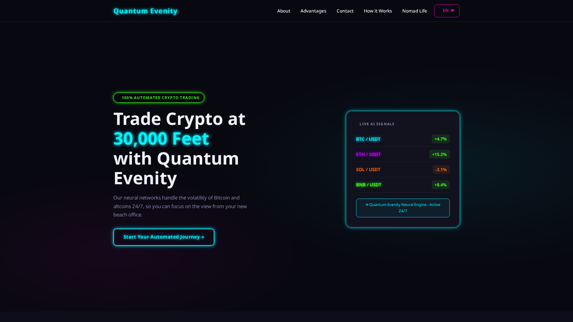 Screenshot of quantumevenityplatform.com