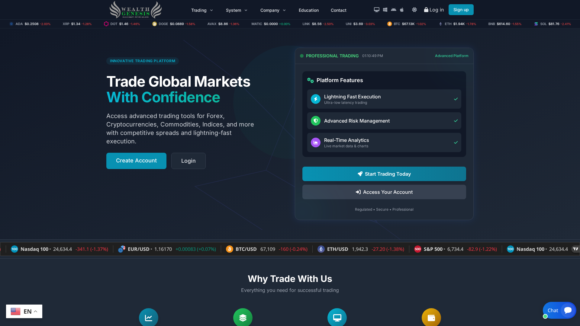 Screenshot of wealthgenesis.org