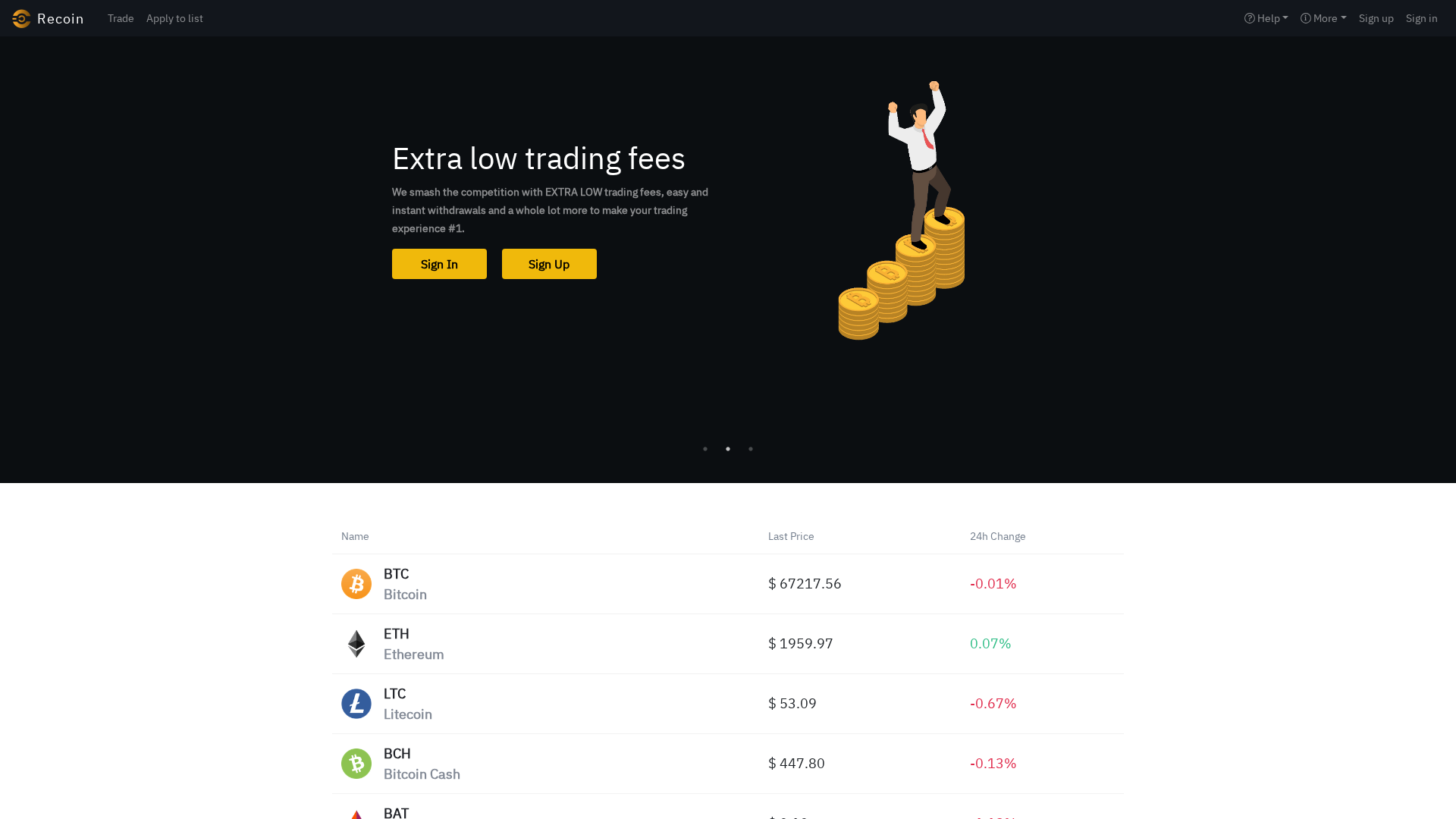 Screenshot of recoin.my