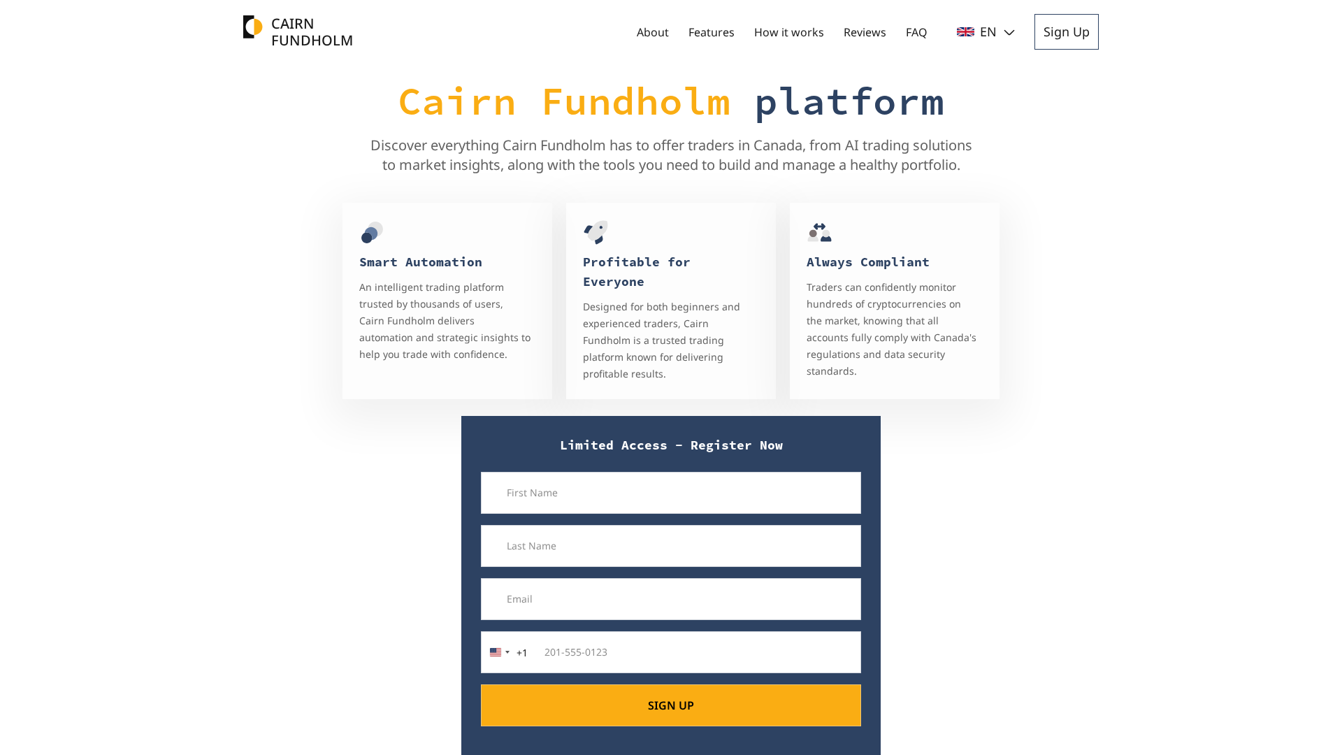 Screenshot of cairn-fundholm.com