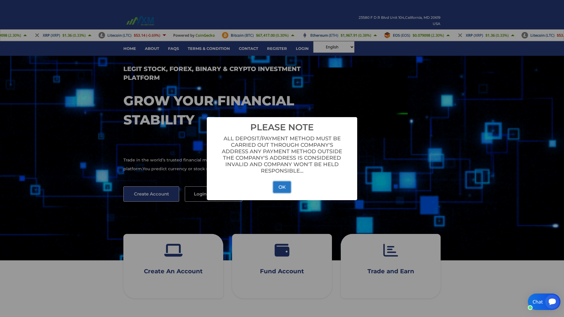 Screenshot of xm-incometrade.com