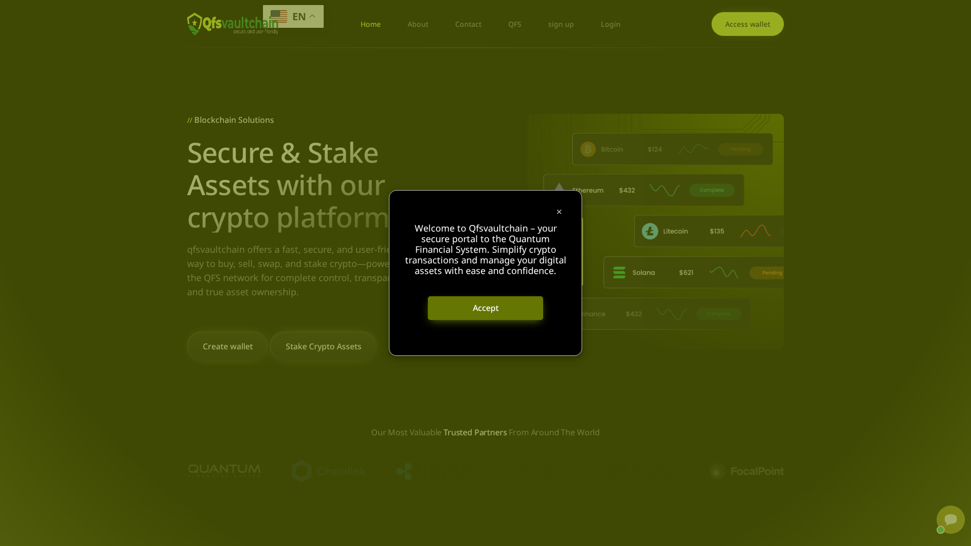 Screenshot of qfsvaultchain.org