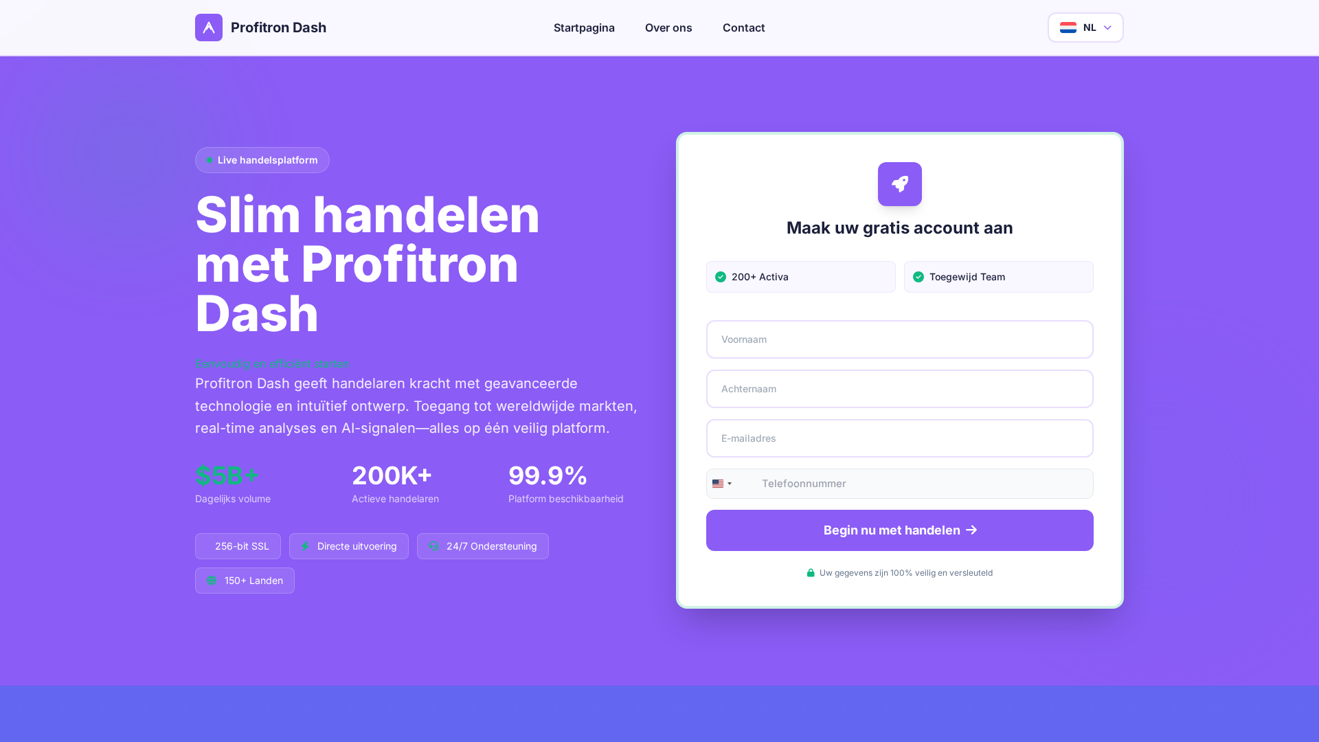 Screenshot of profitrondash-nl.com