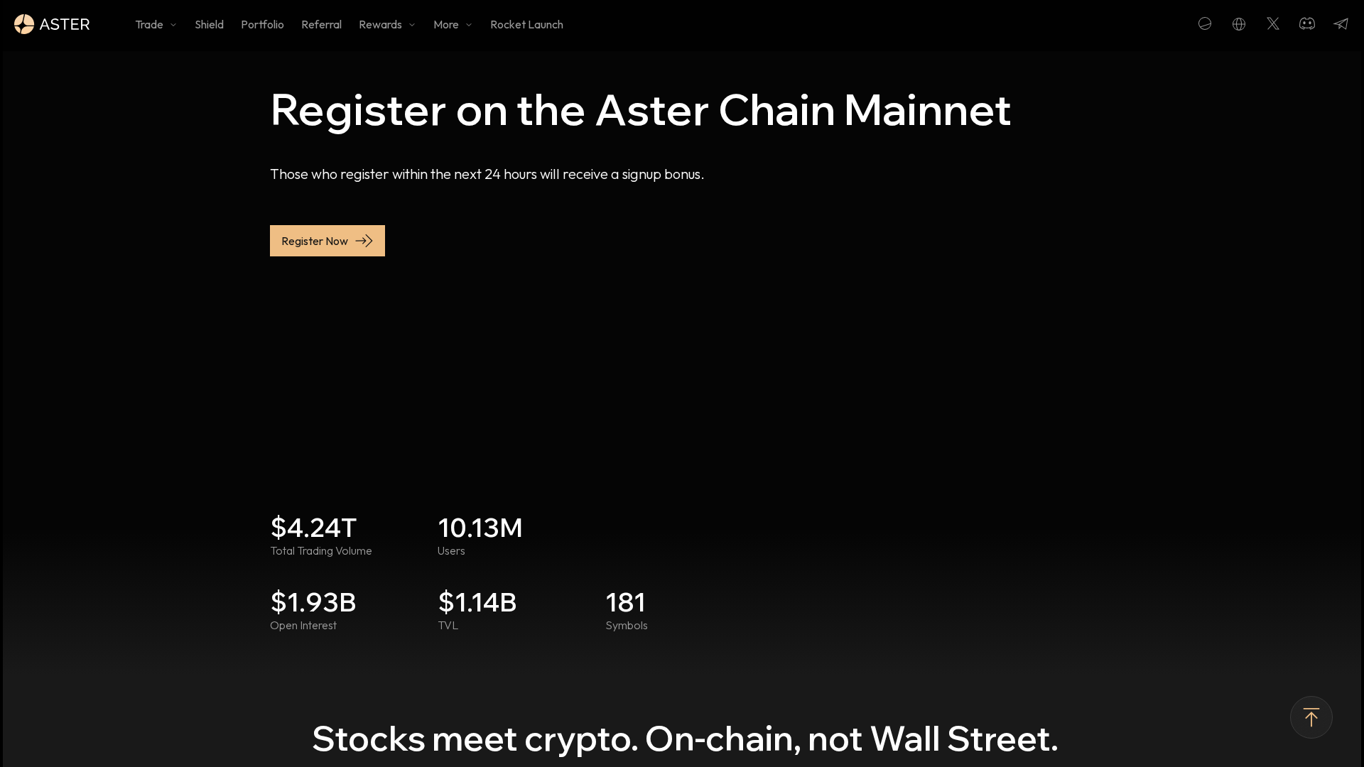 Screenshot of register-asterdex.app
