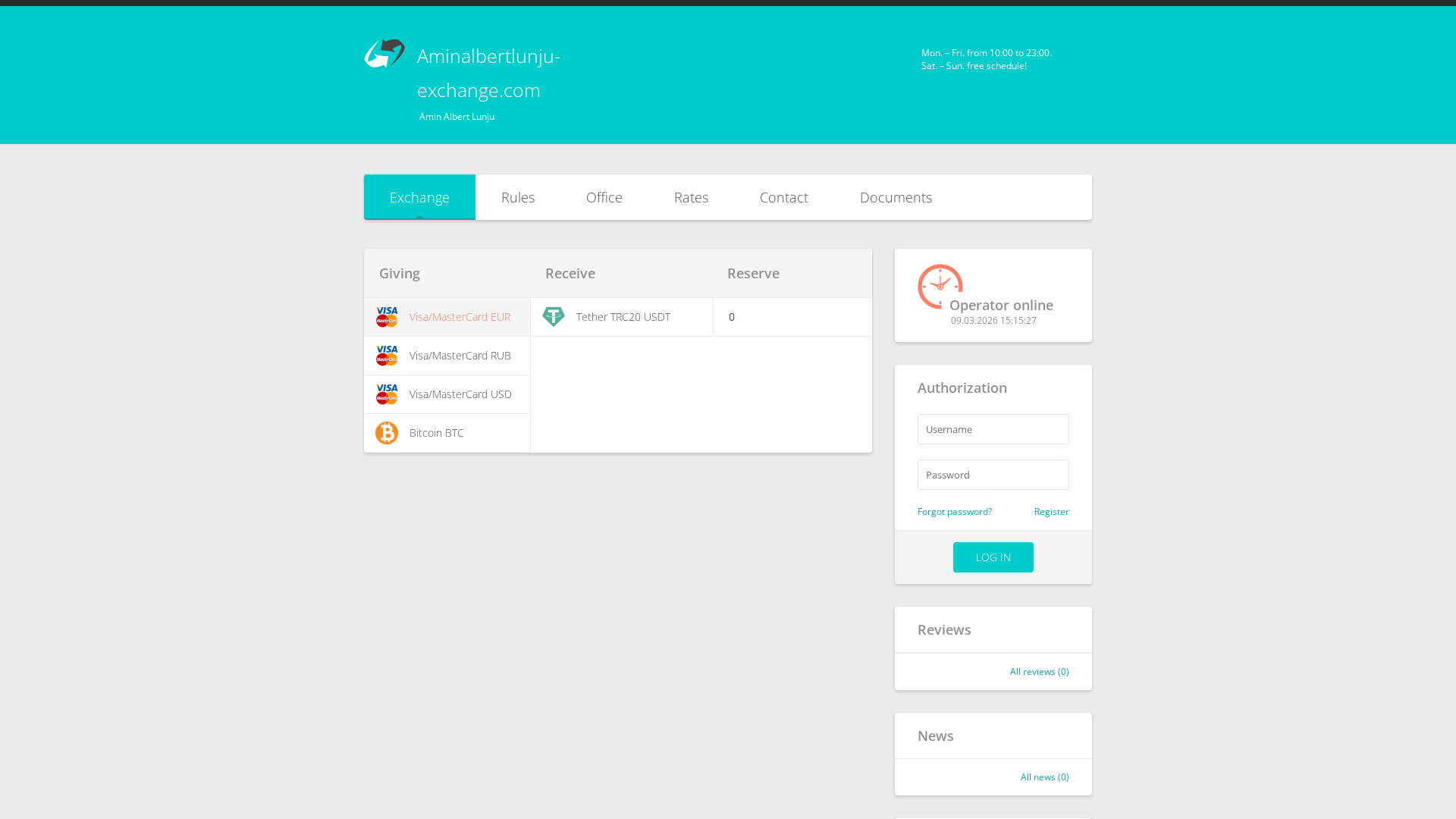 Screenshot of aminalbertlunju-exchange.com