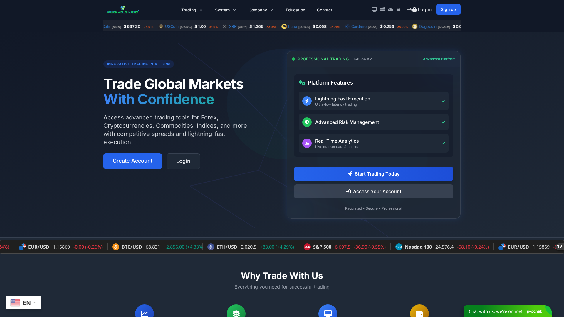 Screenshot of goldenwealthmarket.com