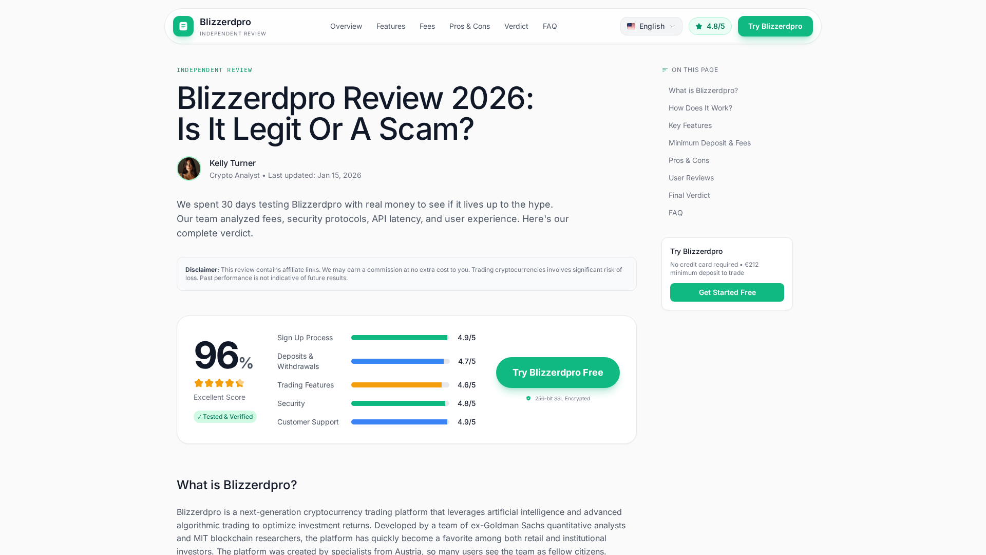 Screenshot of blizzerdpro-review.top