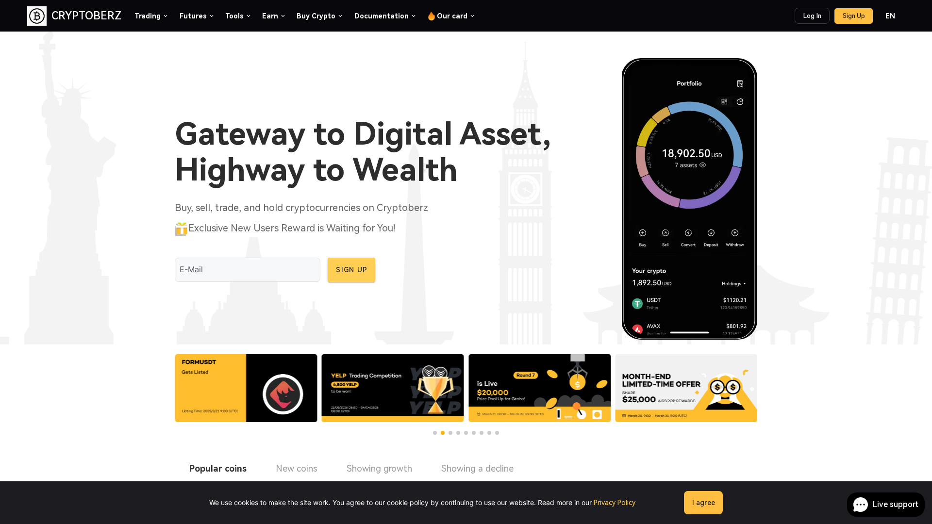 Screenshot of cryptoberz.com