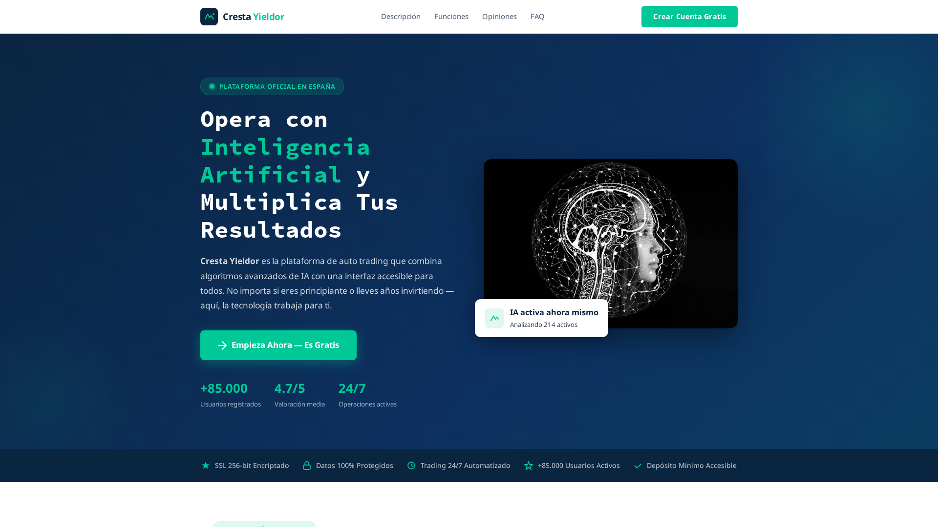 Screenshot of thecrestayieldor-es.com