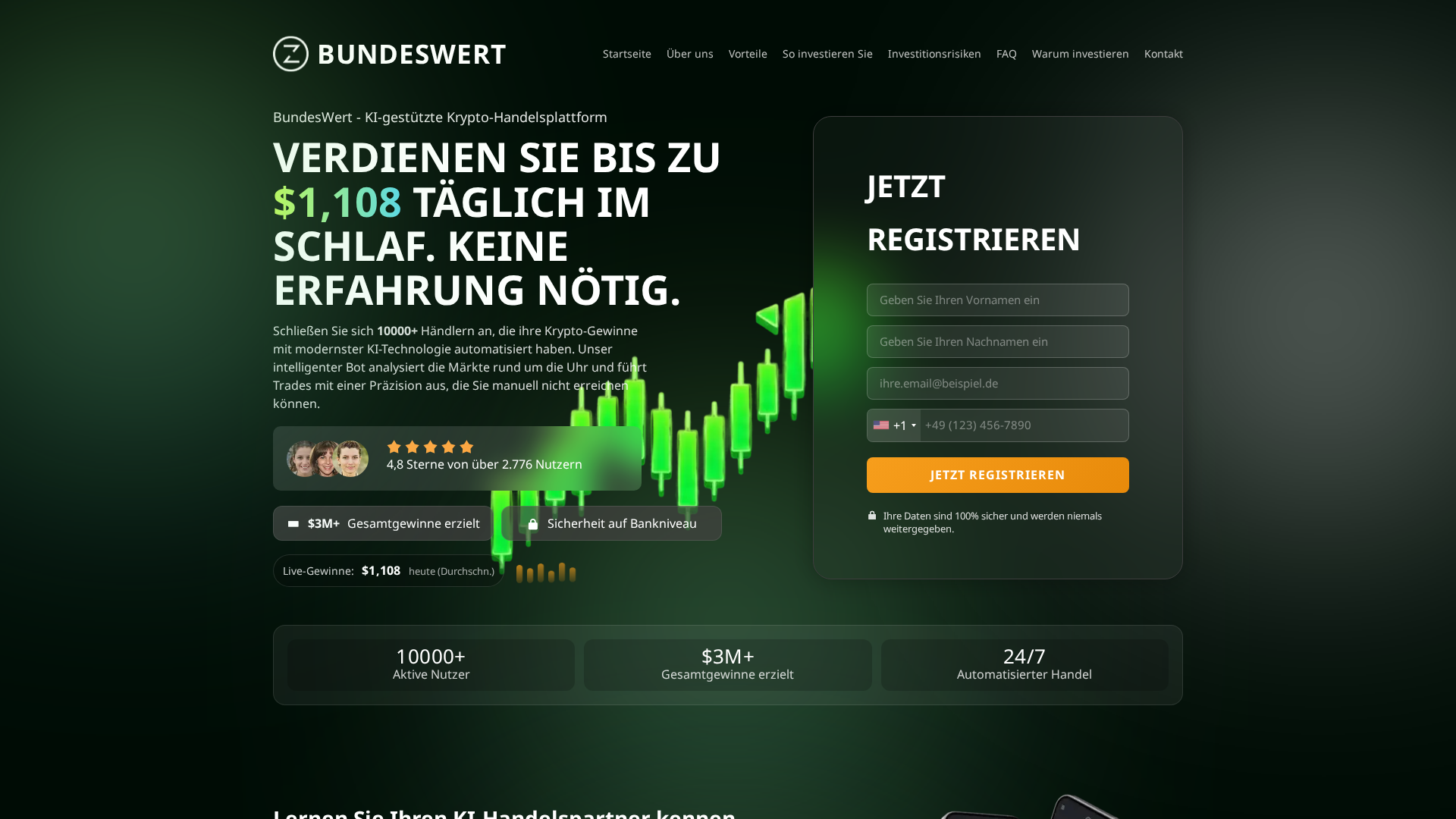 Screenshot of bundeswerttrade.de