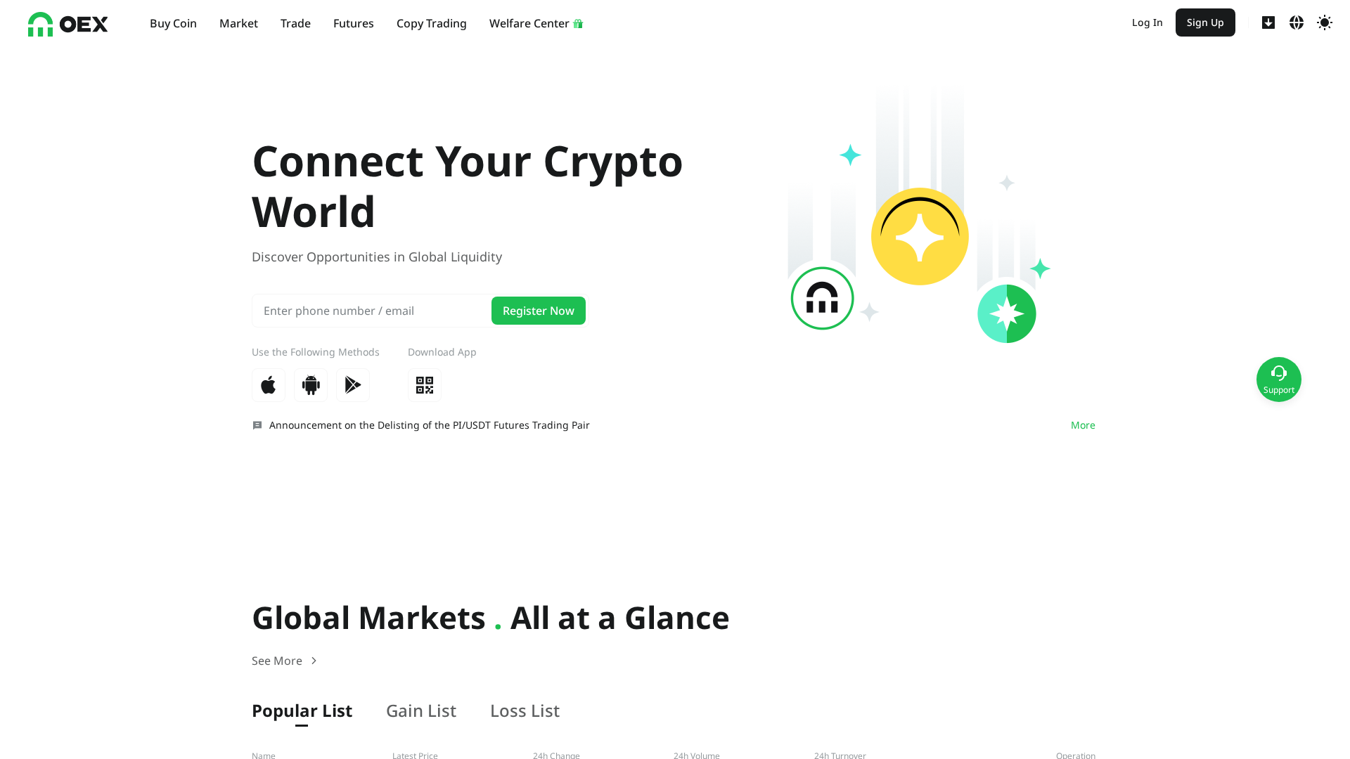 Screenshot of oex.asia
