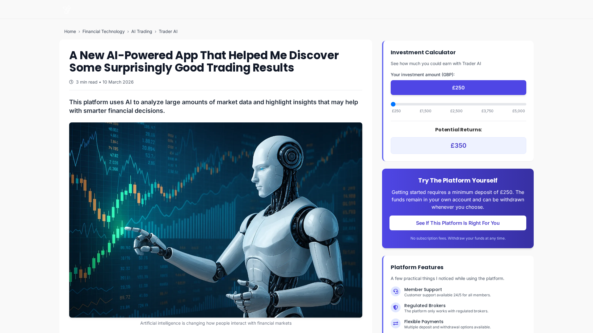Screenshot of aitraderapps.com