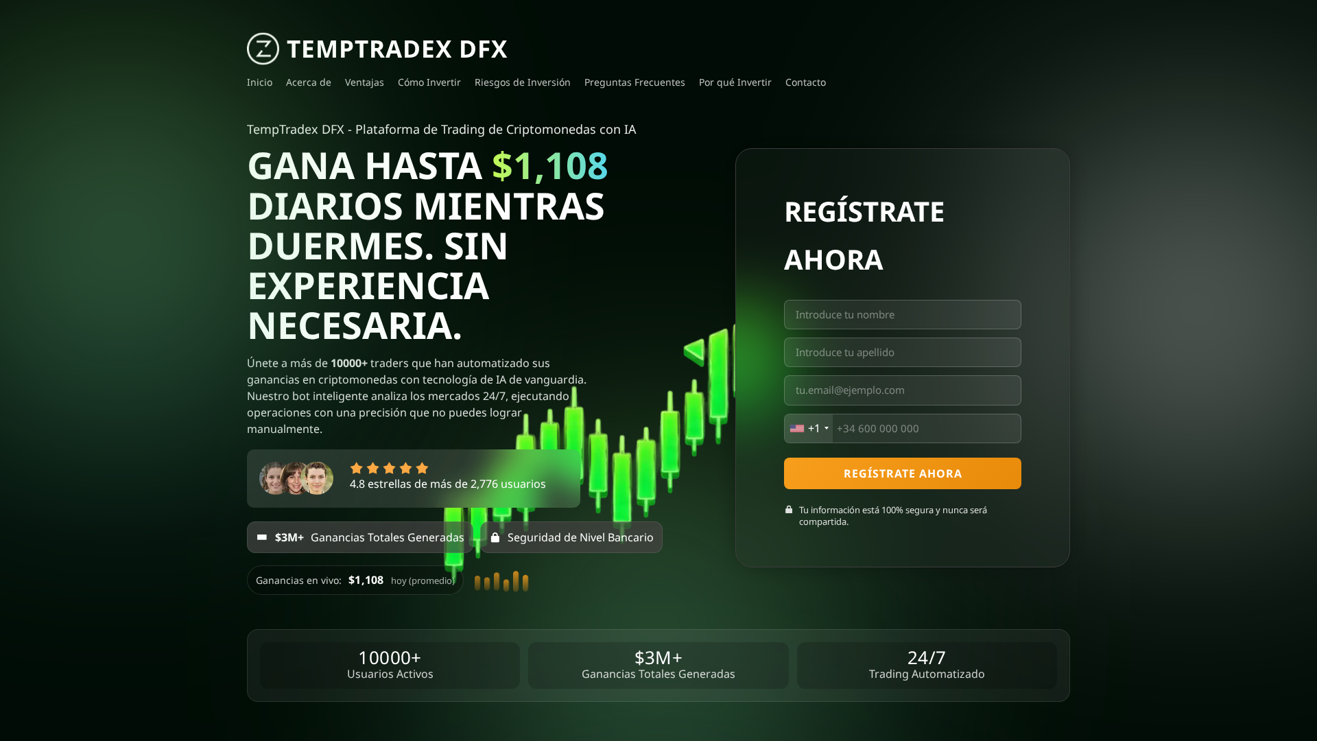Screenshot of temptradexdfxtrade.com
