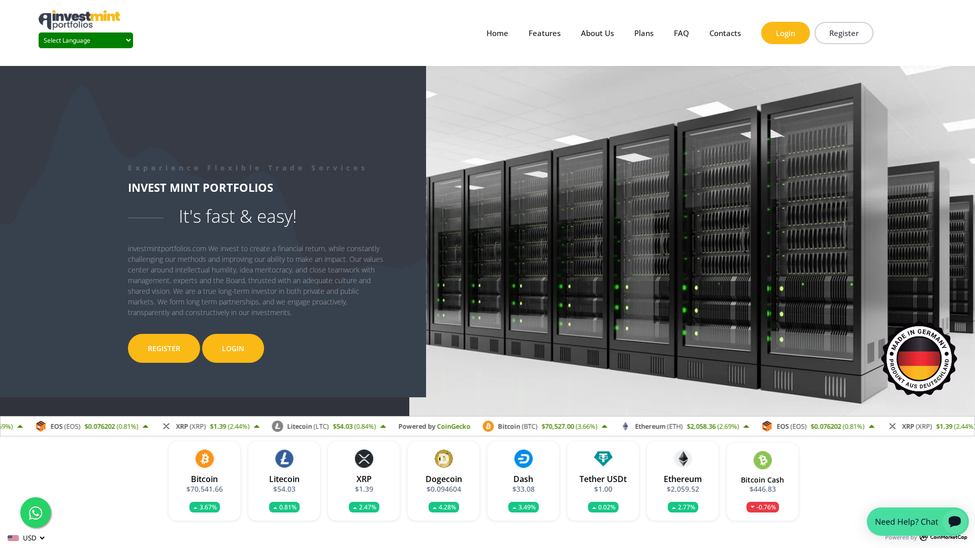 Screenshot of investmintportfolios.com