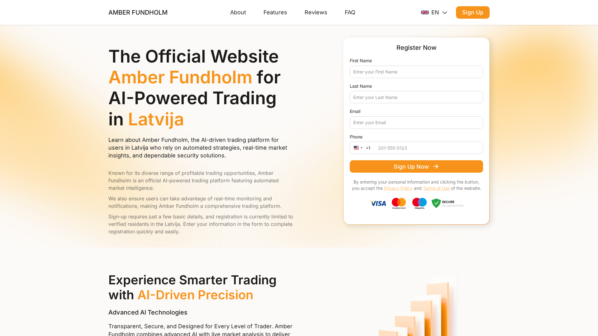 Screenshot of amber-fundholm.com