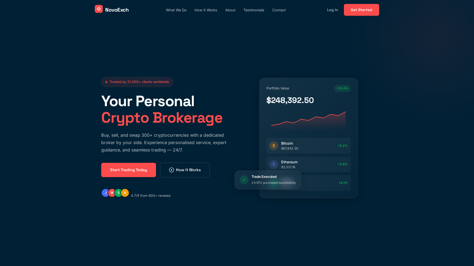 Screenshot of novoexch.com