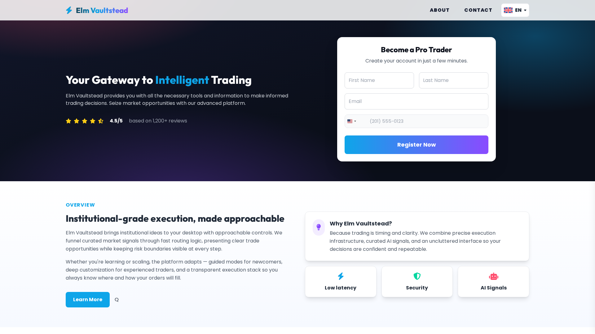 Screenshot of elmvaultstead-ai.com