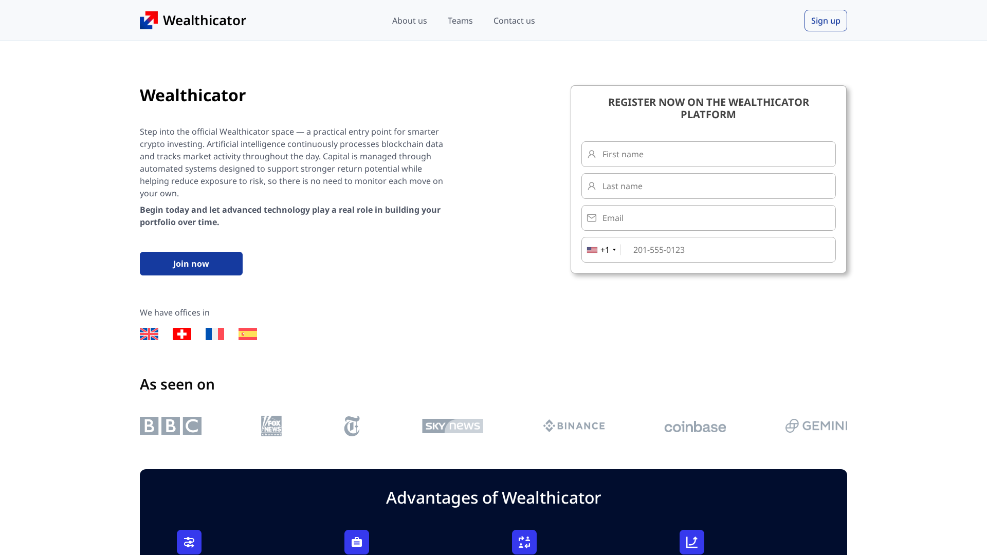 Screenshot of wealthicator.top