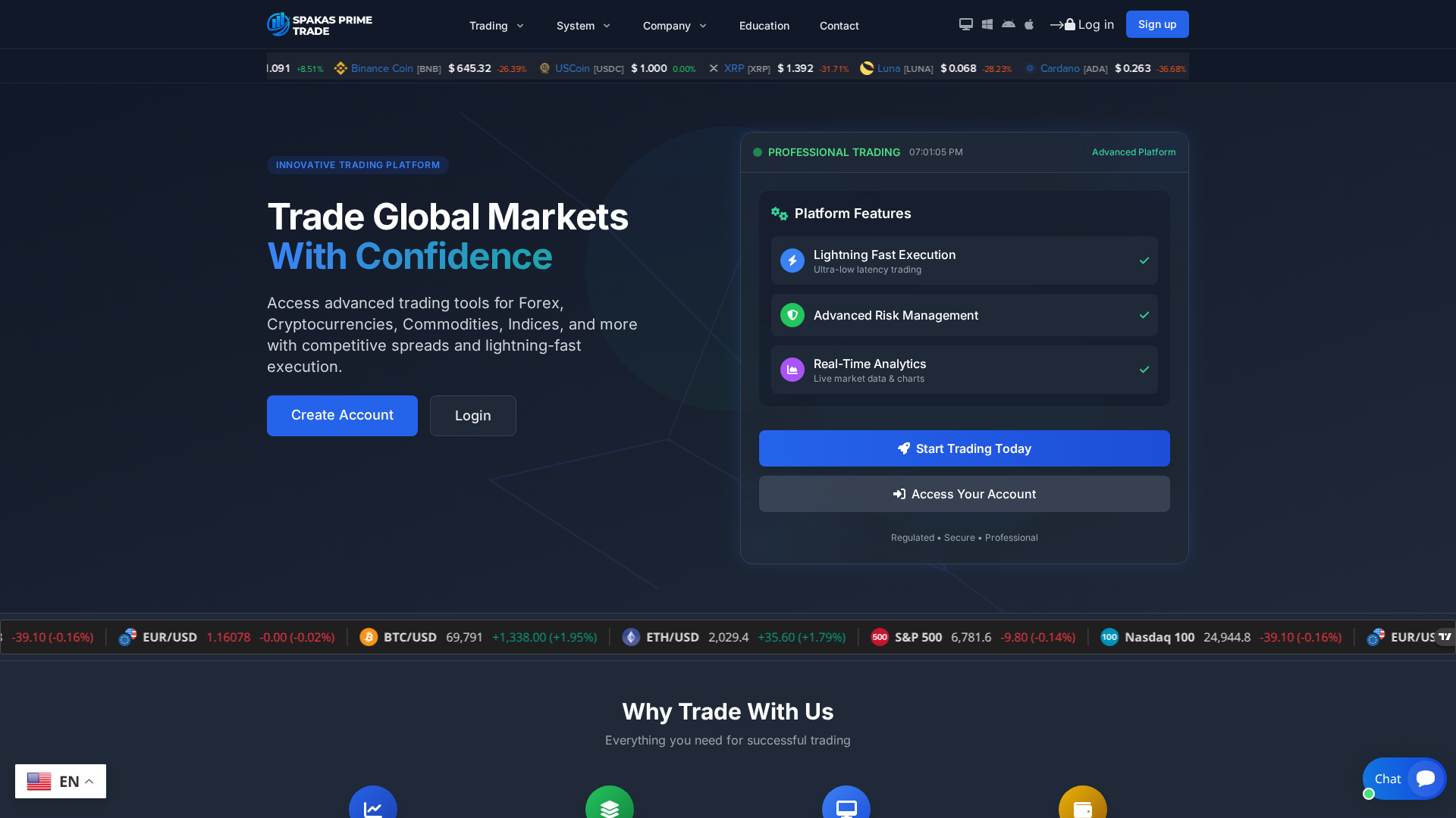 Screenshot of spakasprimetrade.com