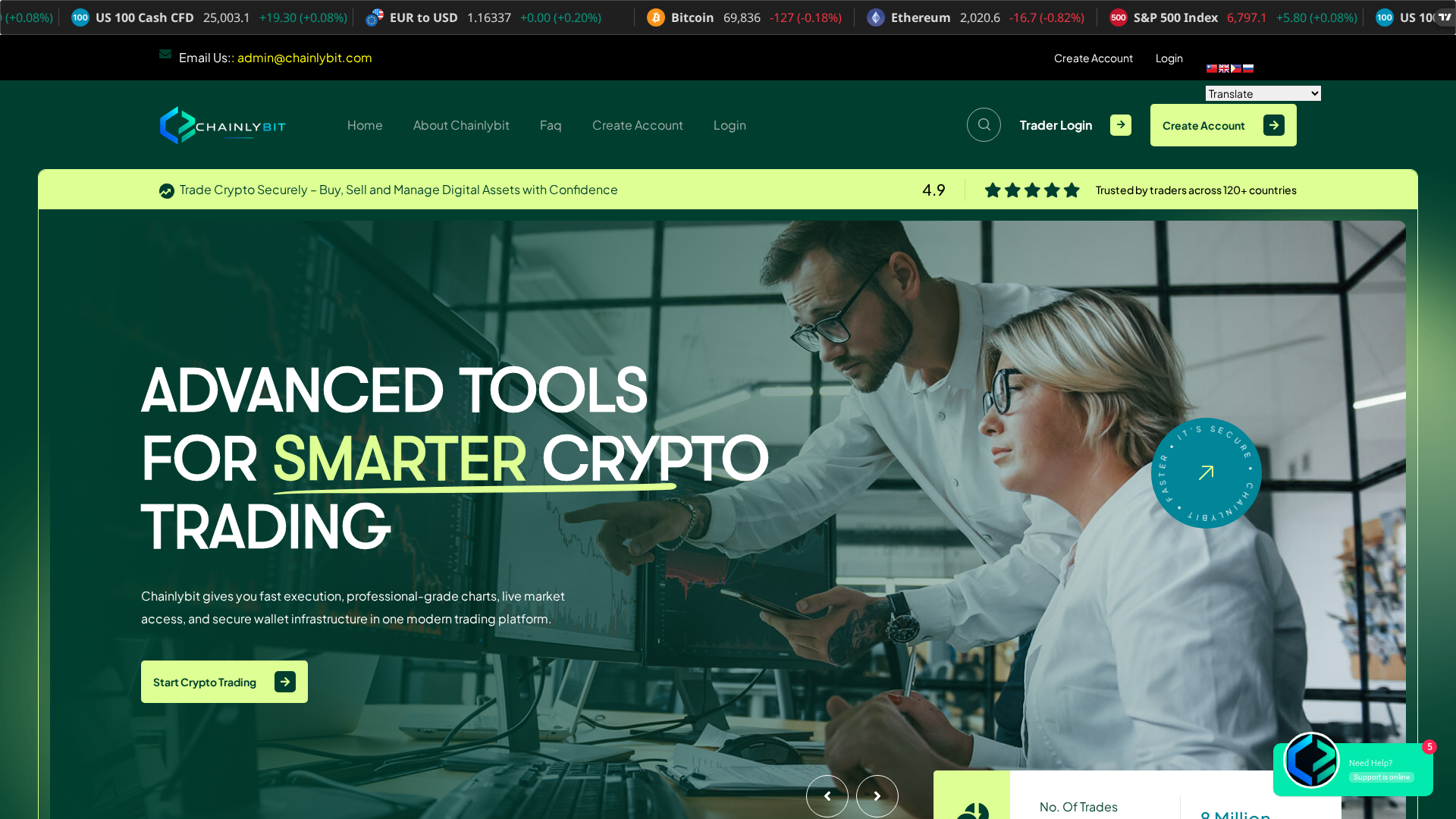 Screenshot of chainlybit.com