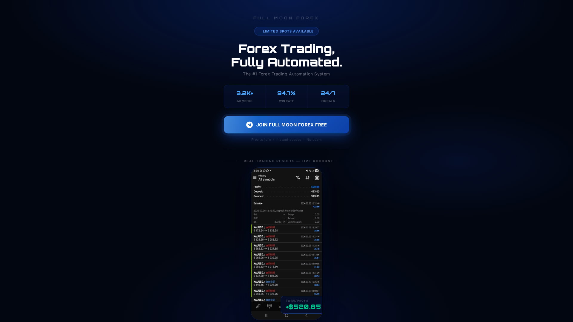 Screenshot of fullmoonforex.com
