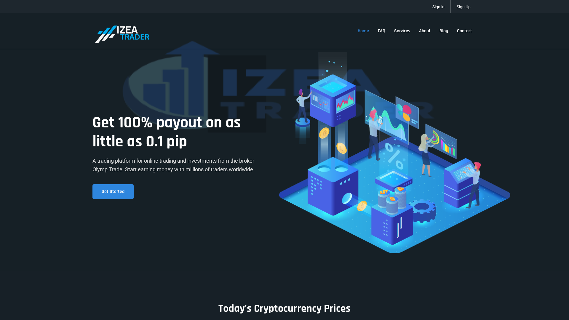 Screenshot of izeatrader.site