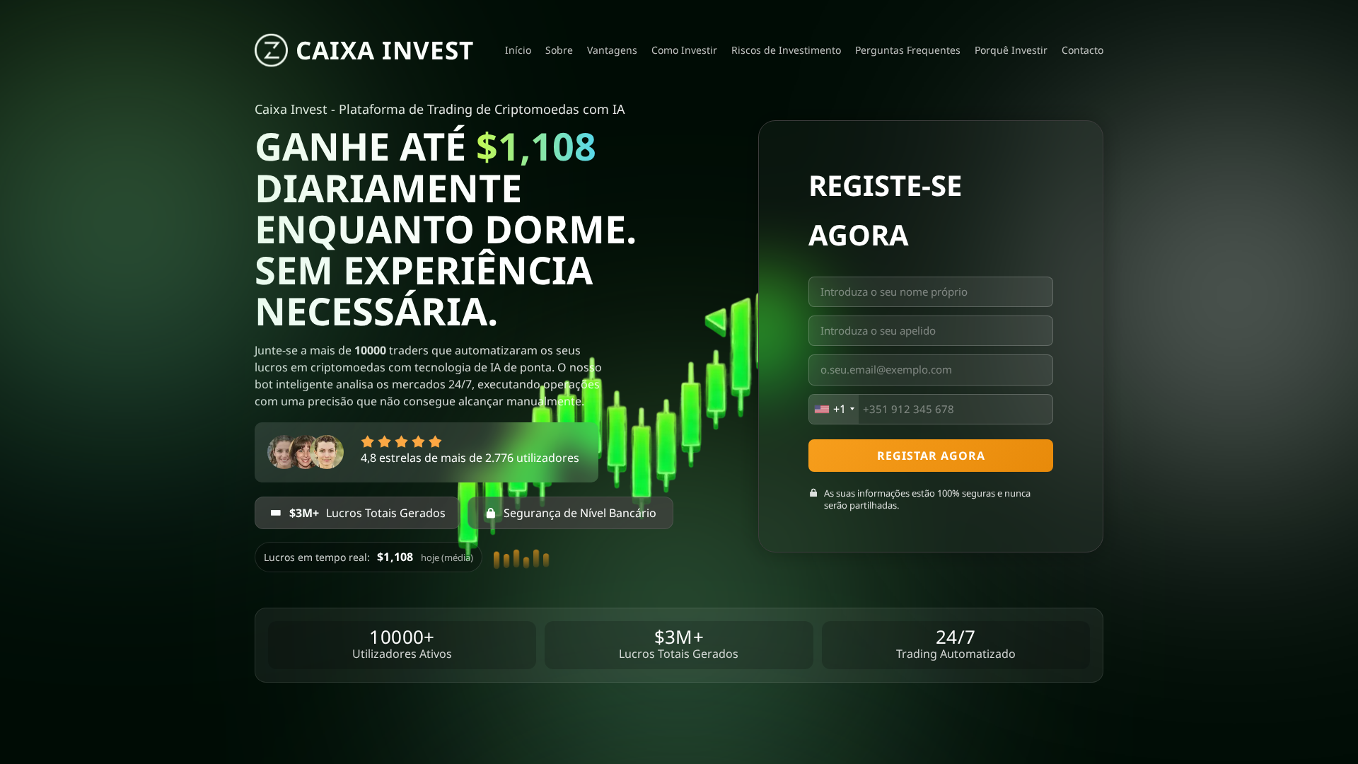 Screenshot of caixainvesttrade.com
