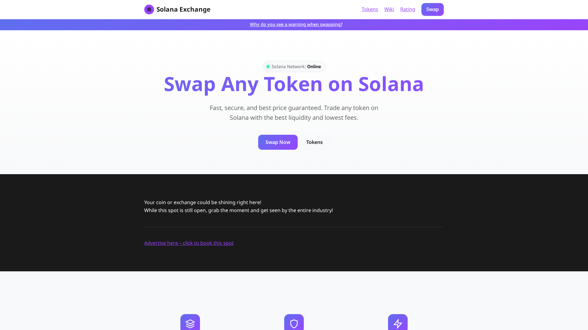 Screenshot of solana-exchange.org