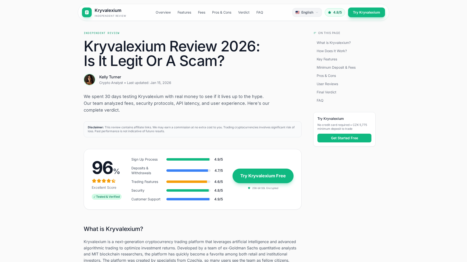 Screenshot of kryvalexium-review.top