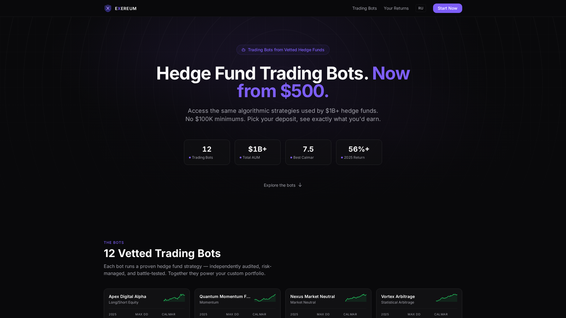 Screenshot of exereum.xyz
