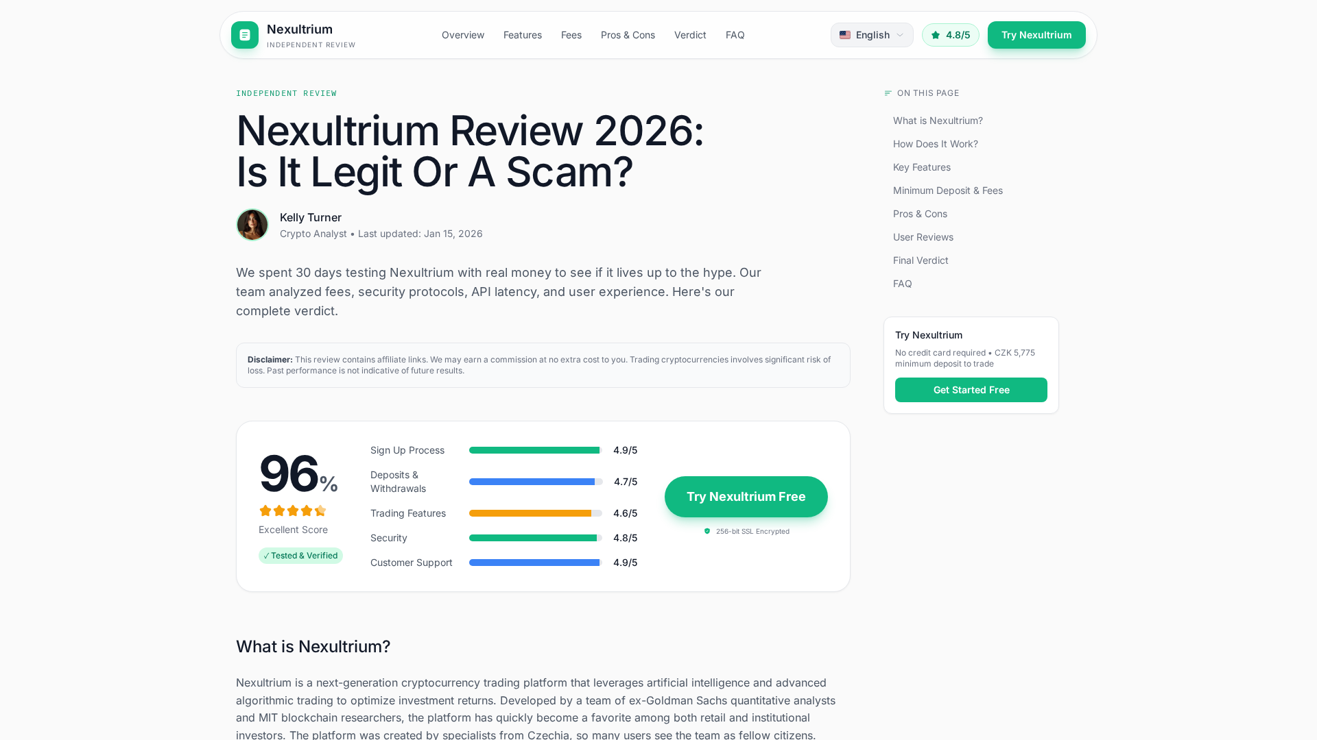 Screenshot of nexultrium-review.top