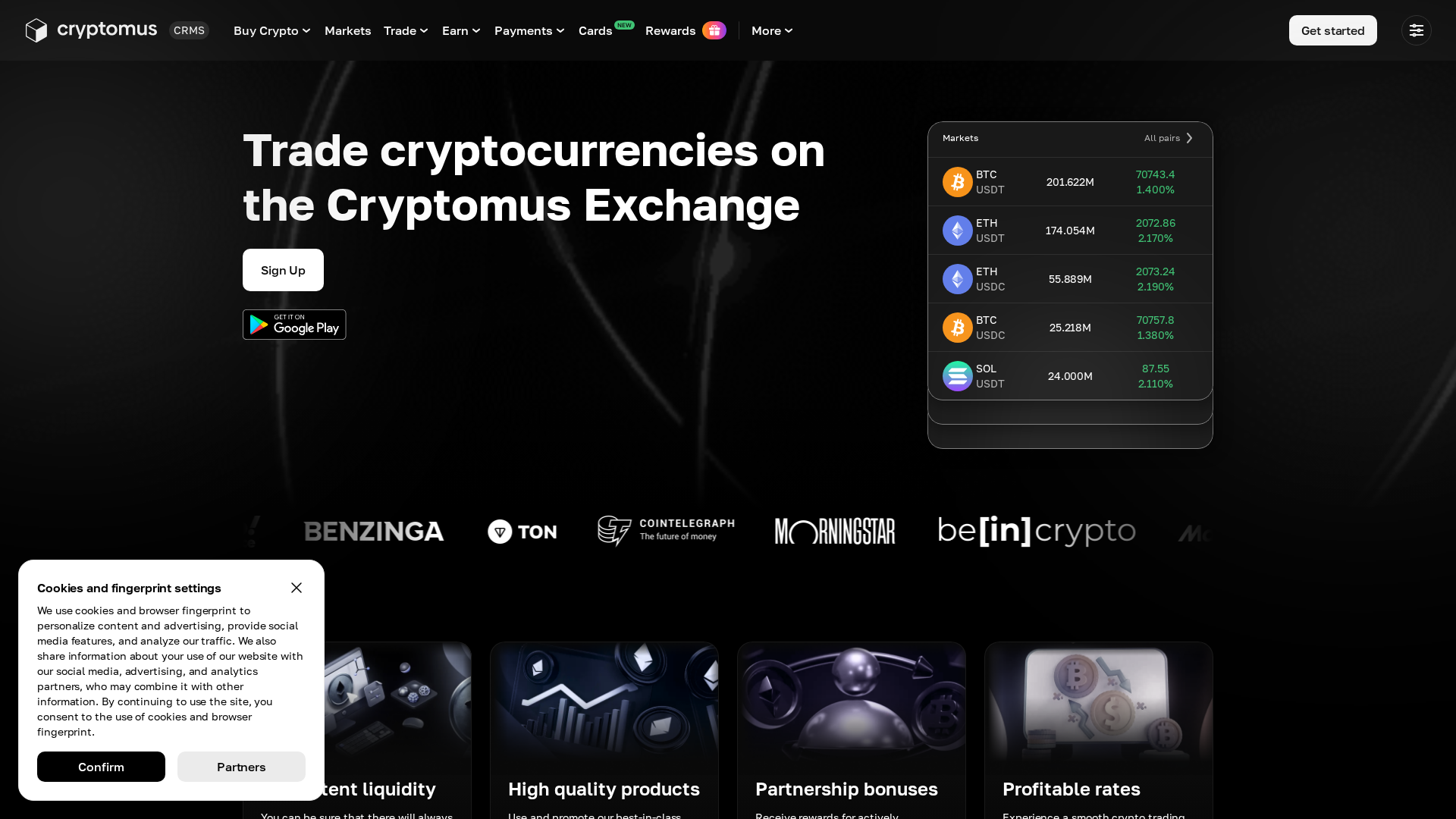 Screenshot of cryptomus.ws