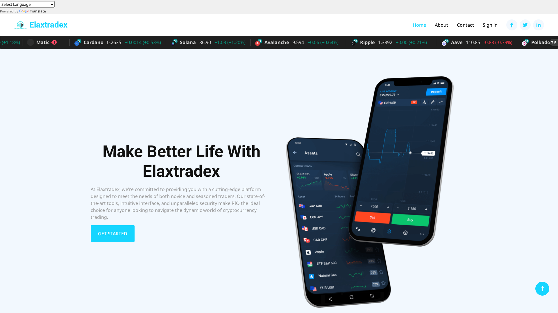 Screenshot of elaxtradesx.com