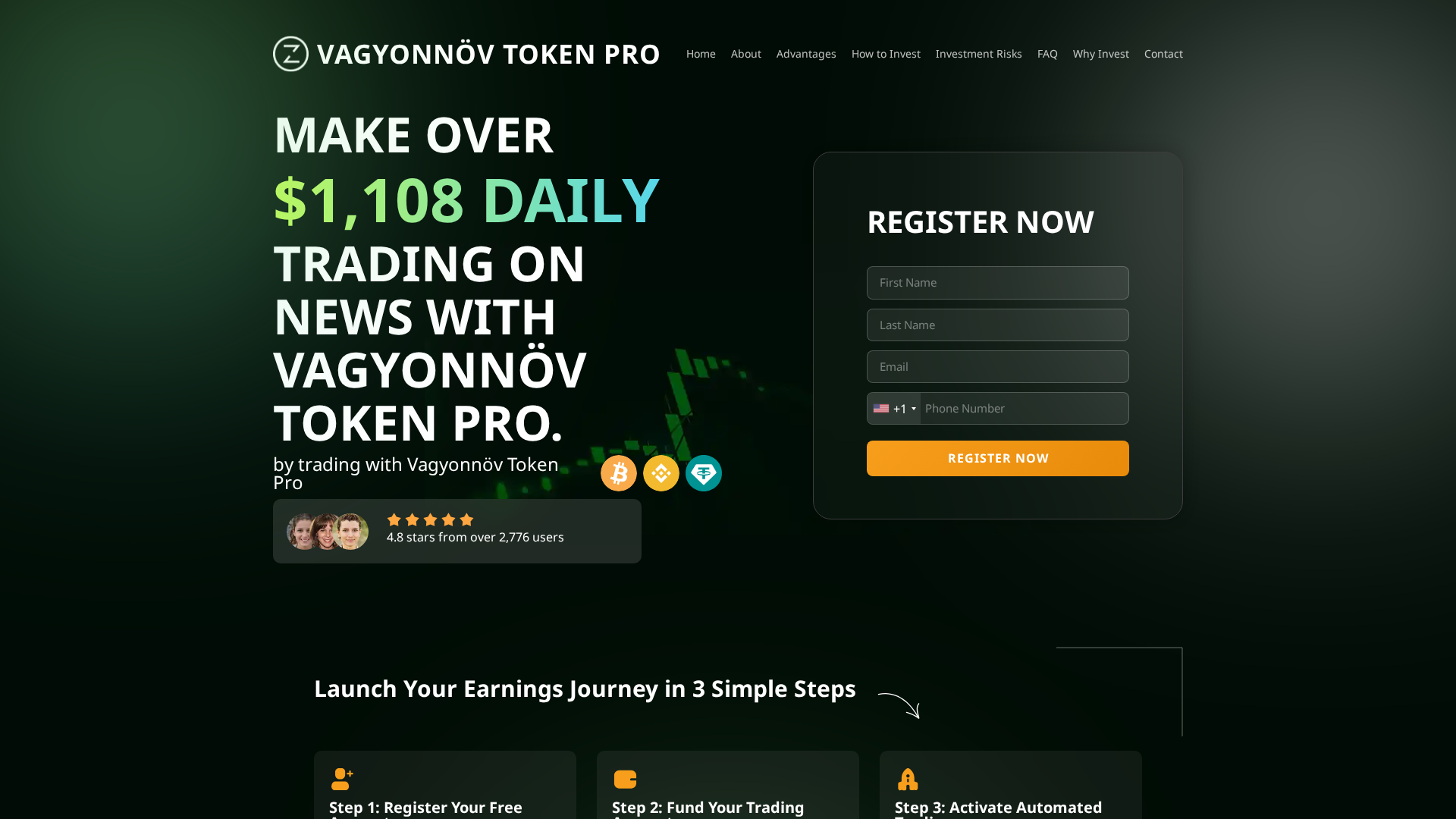 Screenshot of vagyonnovtokenpro-official.com