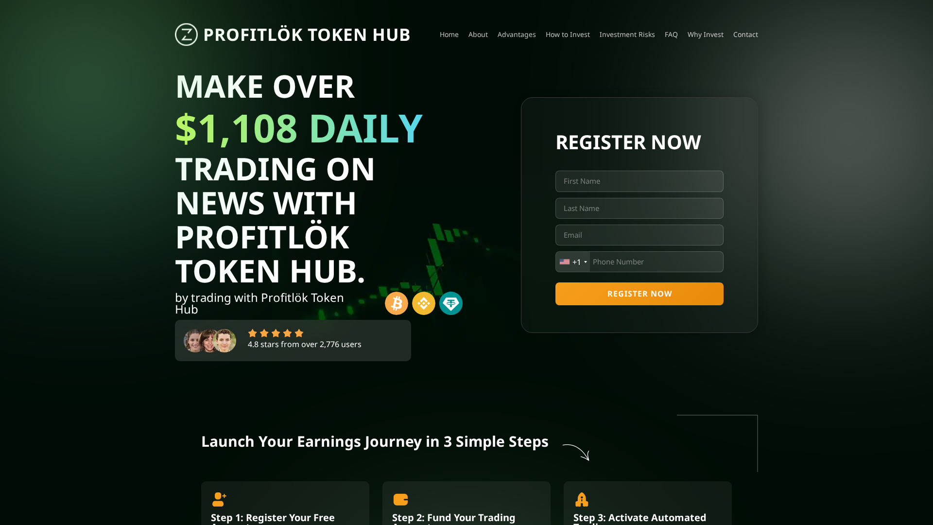 Screenshot of profitloktokenhub-official.com