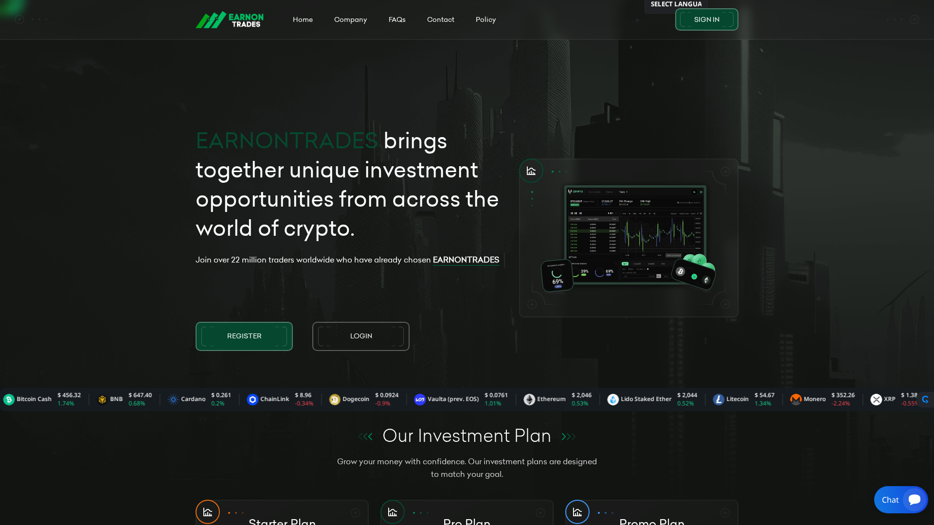 Screenshot of earnon-trades.live