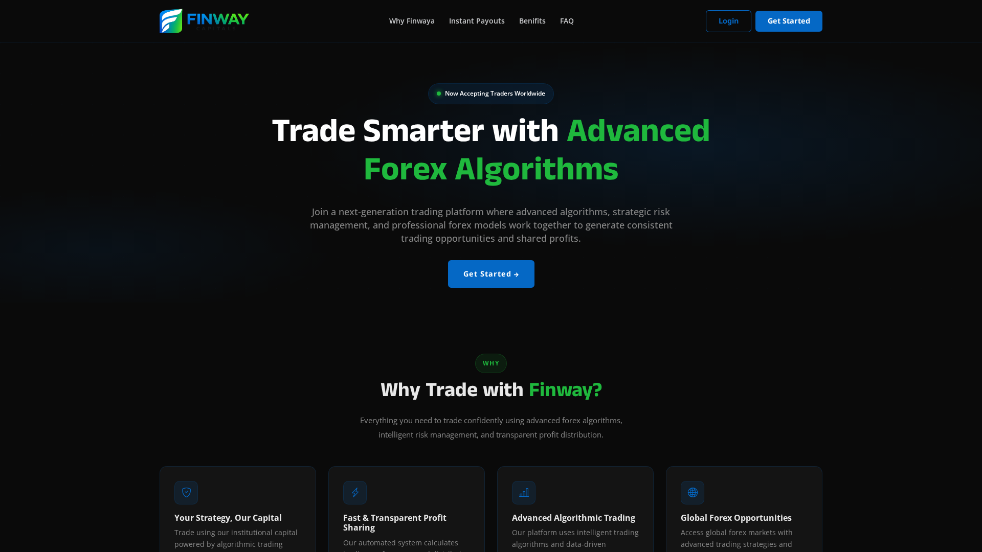 Screenshot of finwaycapitals.com