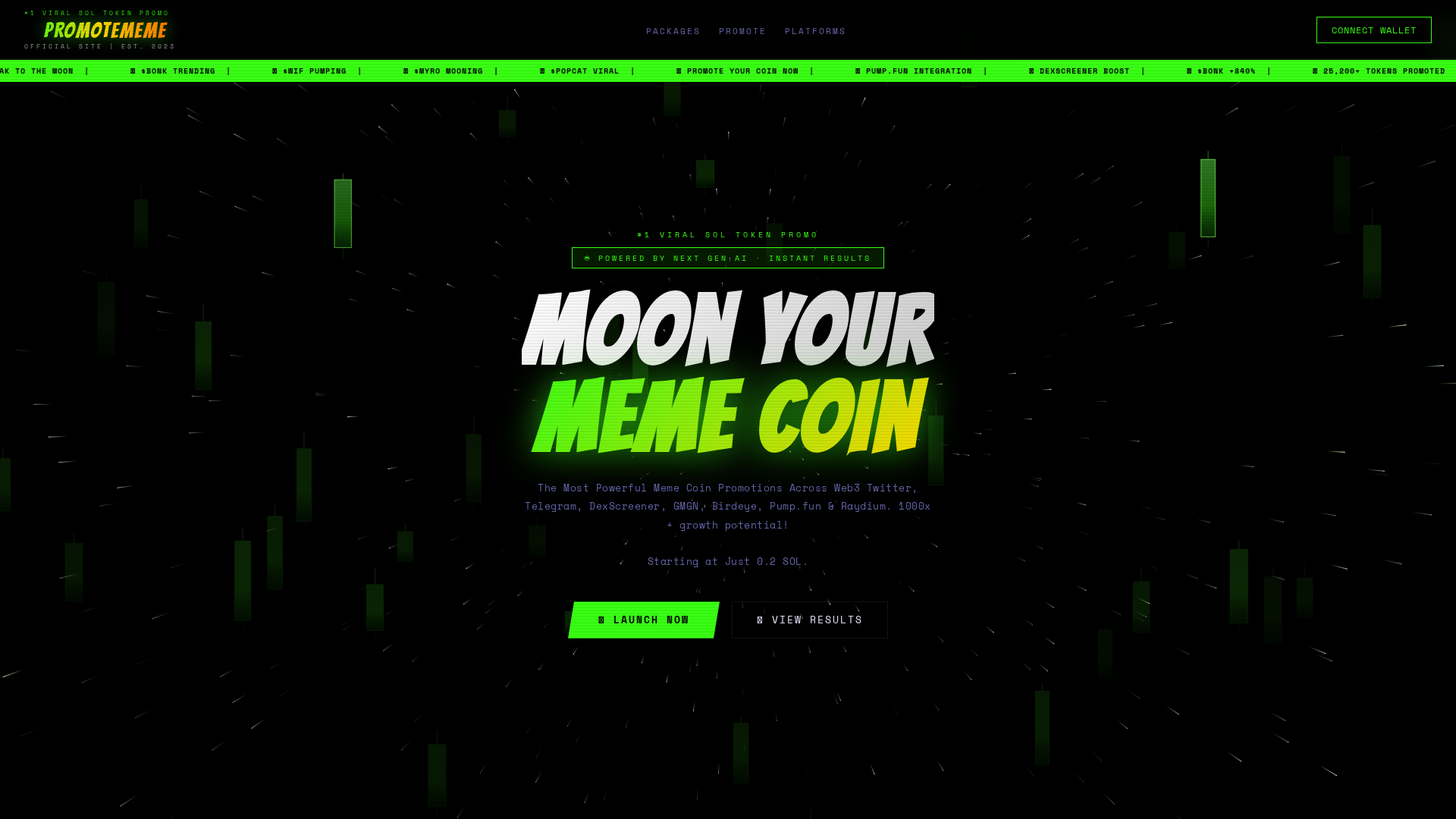 Screenshot of promotememe.fun