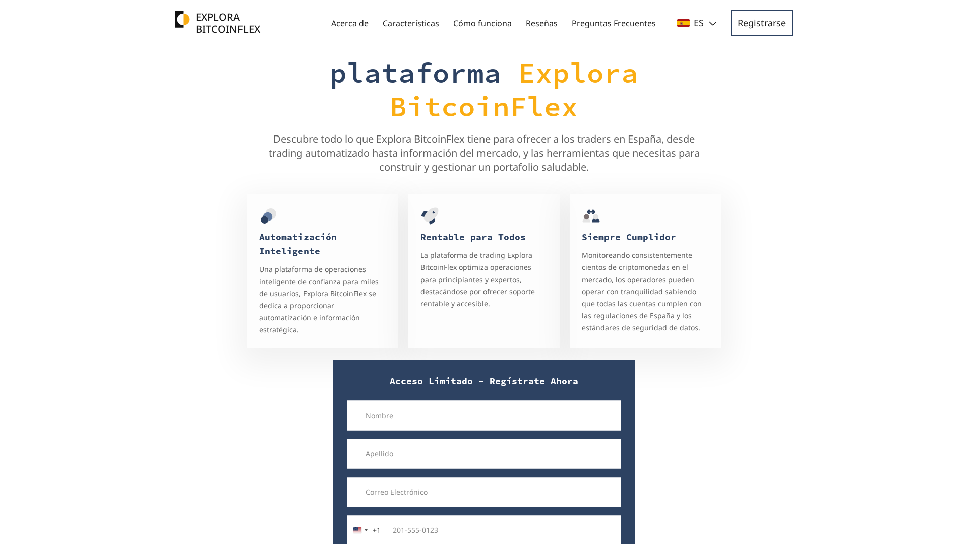 Screenshot of explora-bitcoinflex.com