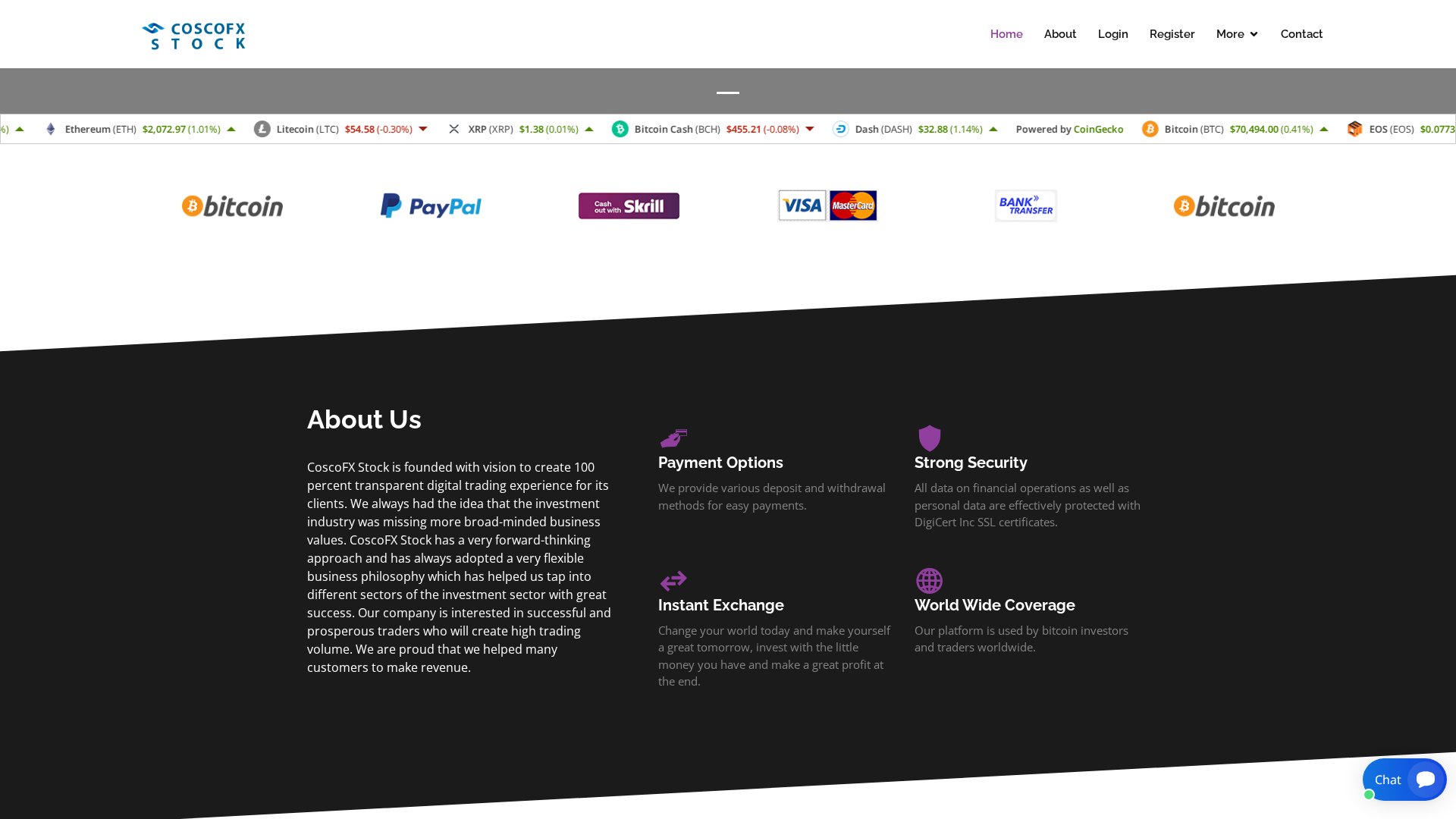 Screenshot of coscofxstock.com