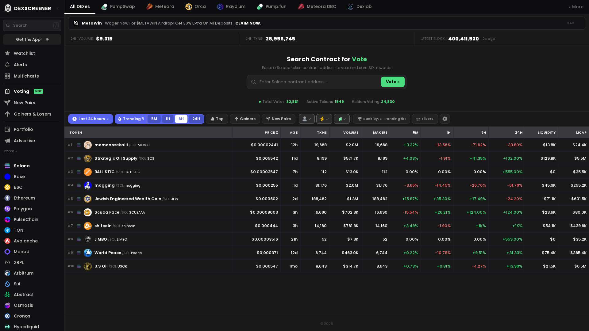 Screenshot of rank-dexscreener.com