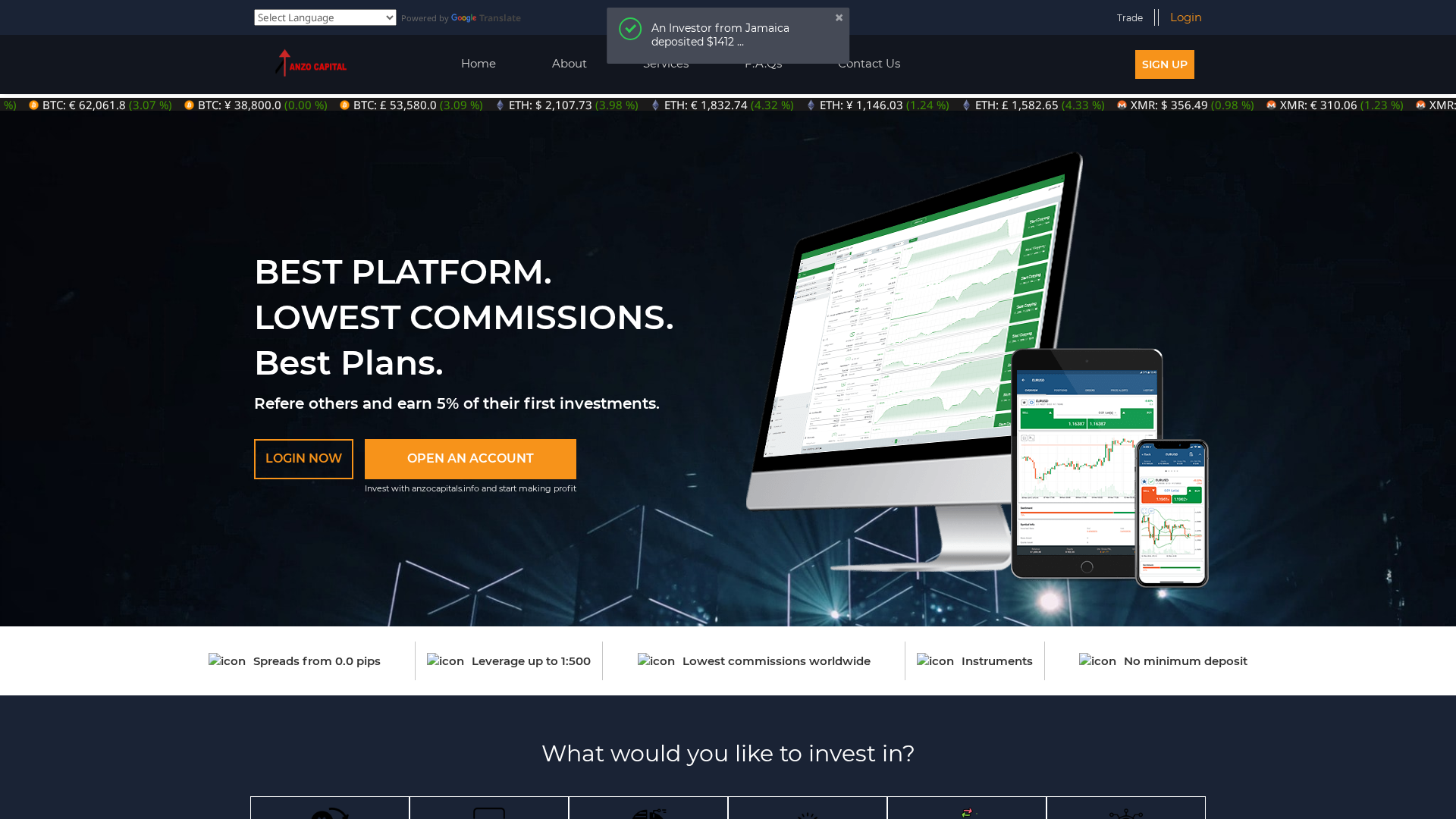 Screenshot of anzocapital.info