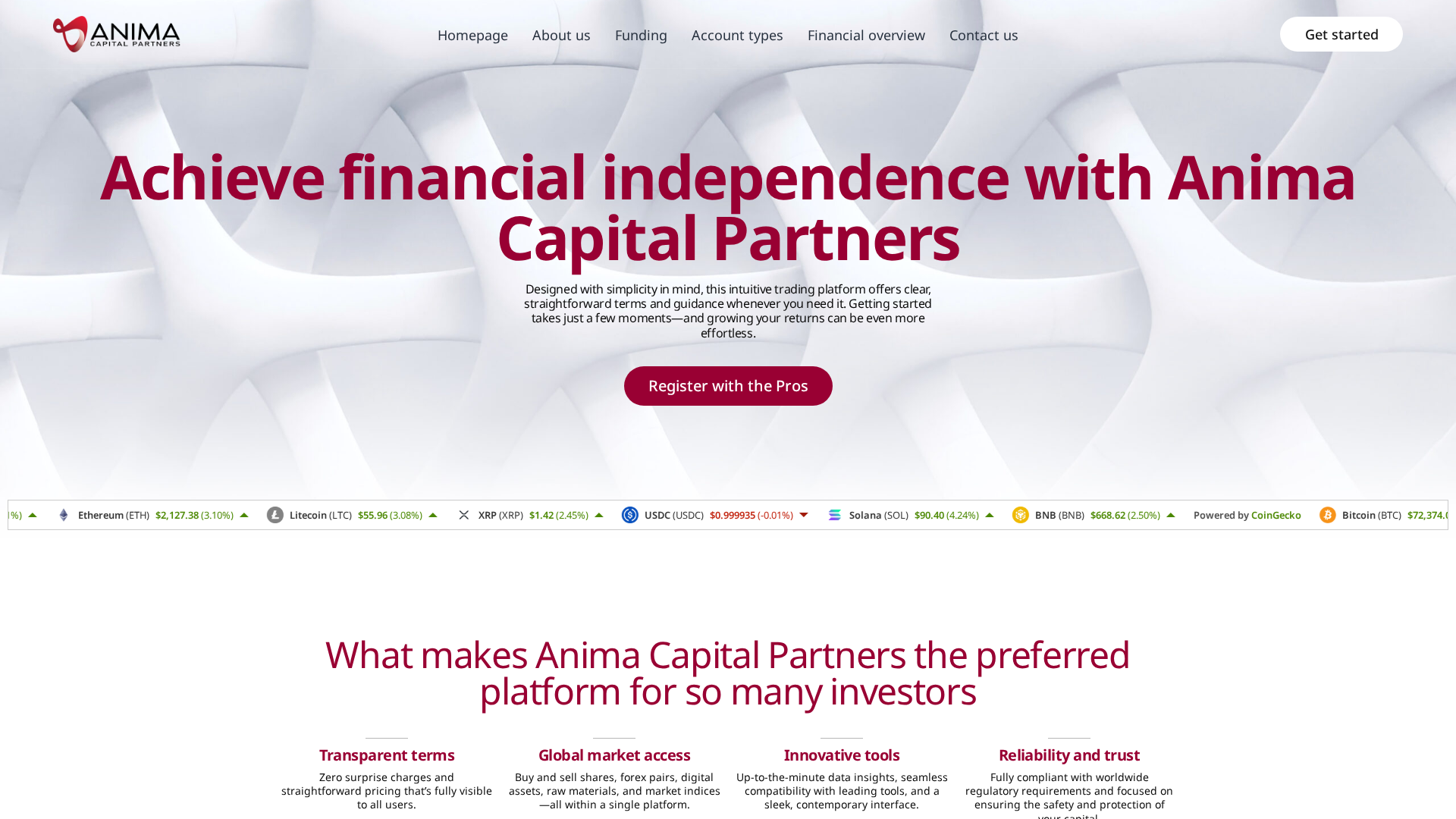 Screenshot of animacapital-partners.com