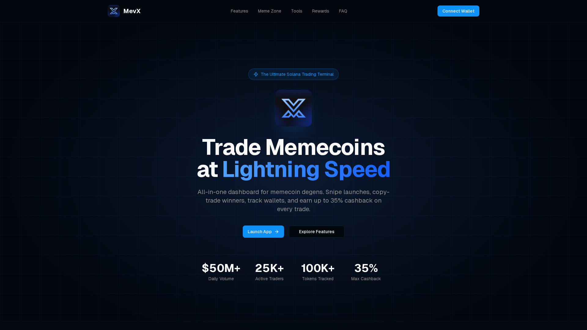 Screenshot of mevxtrade.com