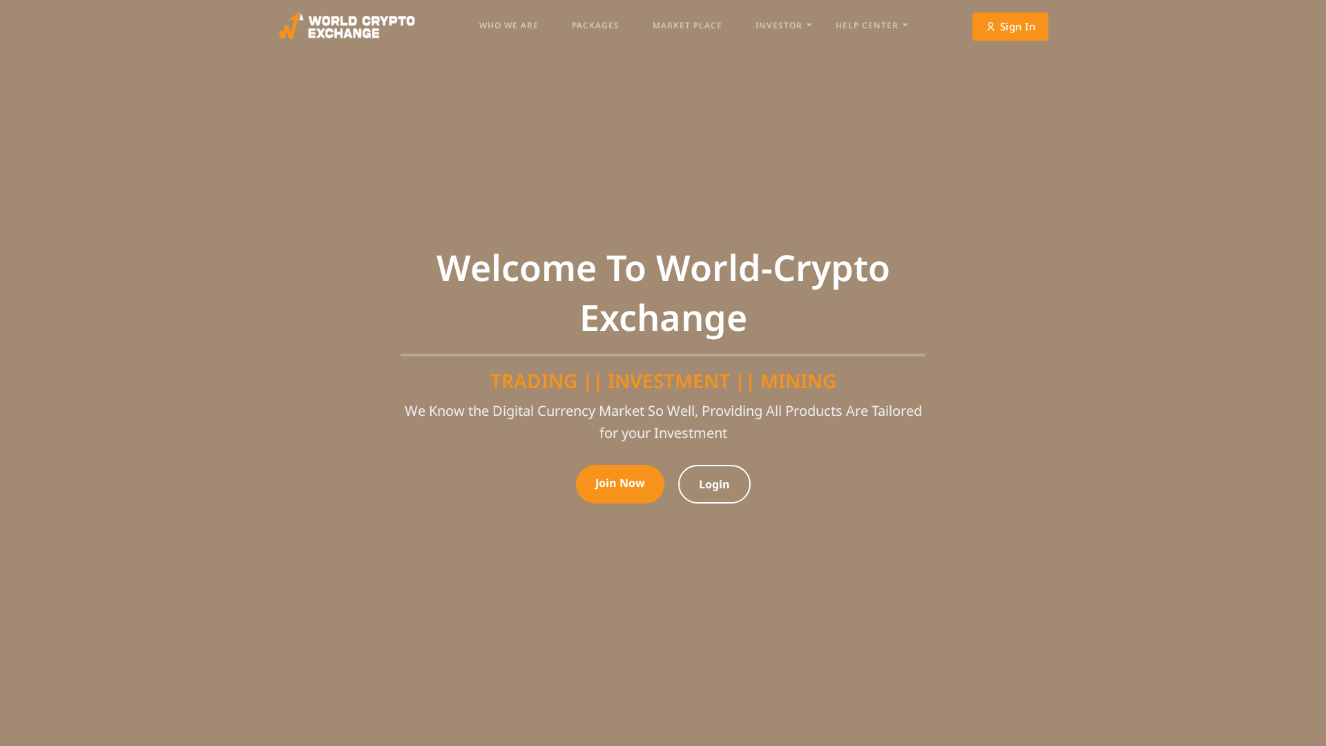 Screenshot of worldcryptoxchange.com